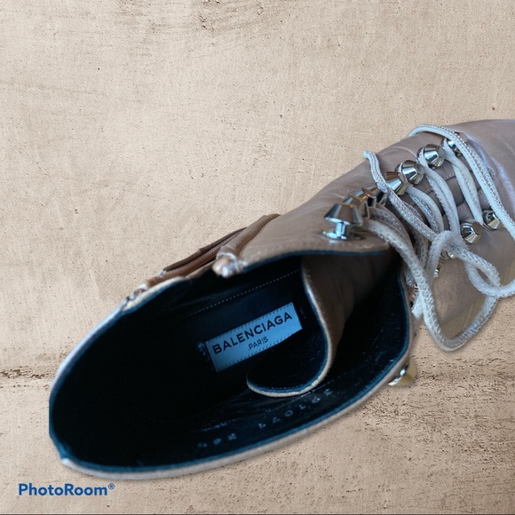 BALENCIAGA Tan Leather Pointed toe Booties - Picture 4 of 5